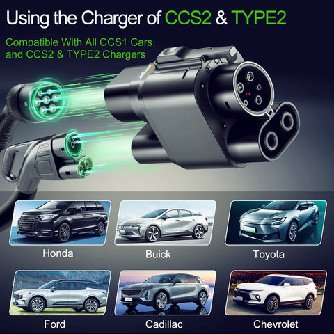 DC+AC From CCS2 Charger to CCS1 EV CCS2 to CCS1 Electric Vehicle Charger DC Fast Ev Charging Adapter