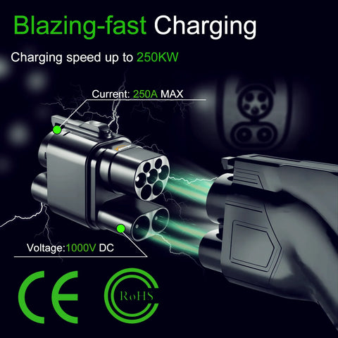 DC+AC From CCS2 Charger to CCS1 EV CCS2 to CCS1 Electric Vehicle Charger DC Fast Ev Charging Adapter
