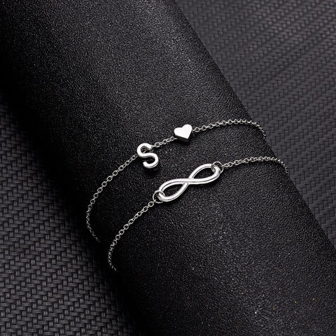 Recife Silver Letter Forever Anklet