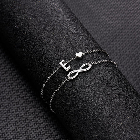 Recife Silver Letter Forever Anklet