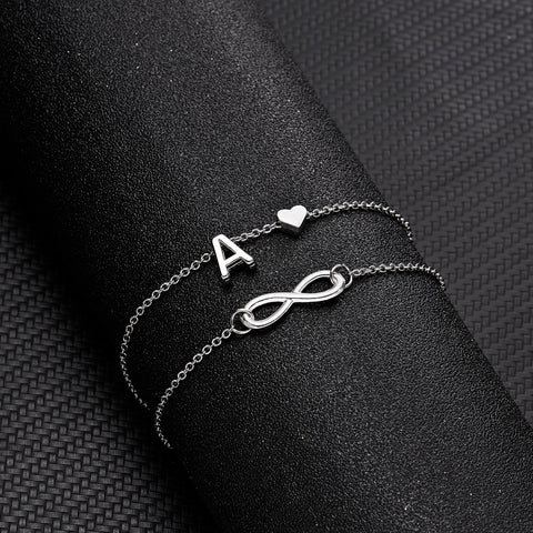 Recife Silver Letter Forever Anklet