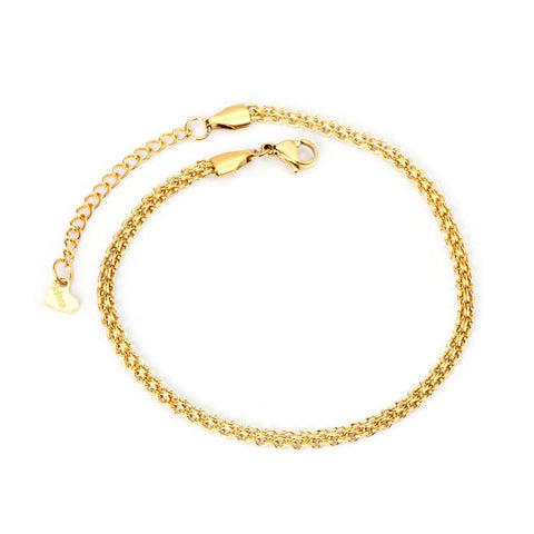 Mostar Twist Chains Anklets Gold Plated