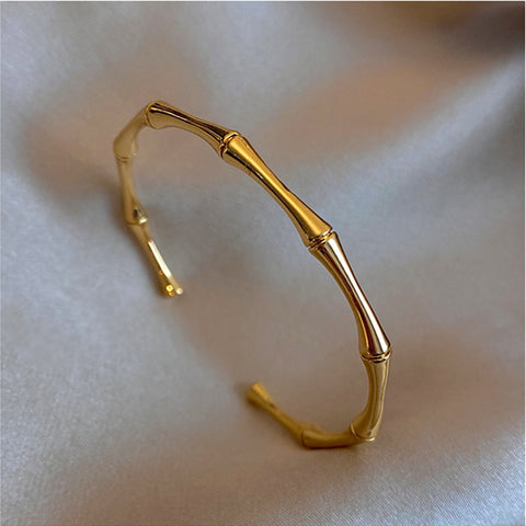 Korean Bamboo Tempting 14k Gold Plated Bracelet