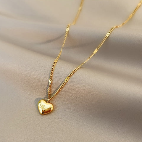Kolkata Gold Plated 14k Color Love Heart Necklaces