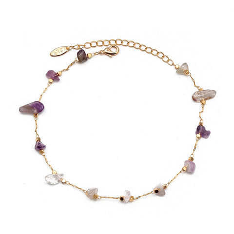 Vang Vieng Lucky Eye Natural Stone Anklet Gold Color