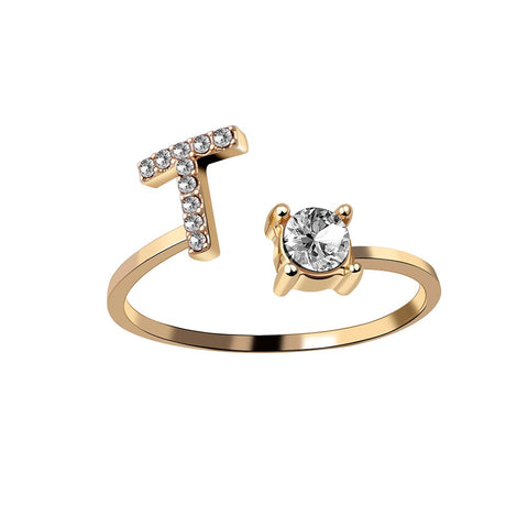 Milan Diamond Golden Letter Promise Ring