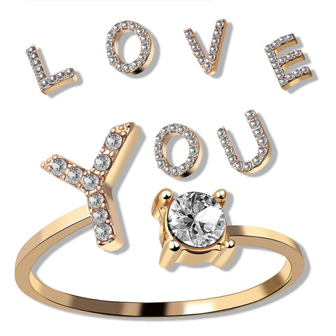 Milan Diamond Golden Letter Promise Ring