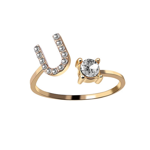 Milan Diamond Golden Letter Promise Ring