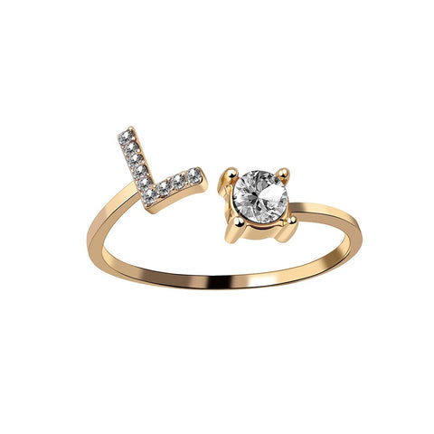 Milan Diamond Golden Letter Promise Ring