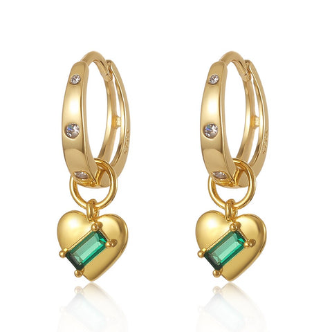 Geres 18k Gold Plated Green Emerald