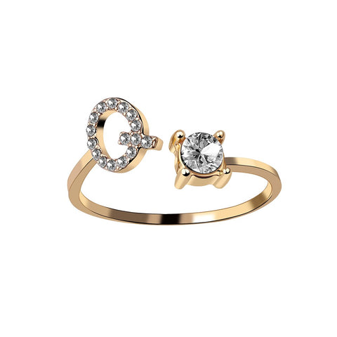 Milan Diamond Golden Letter Promise Ring