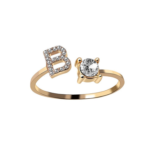 Milan Diamond Golden Letter Promise Ring