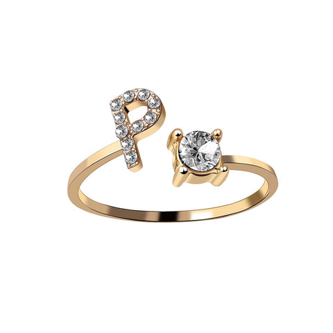 Milan Diamond Golden Letter Promise Ring