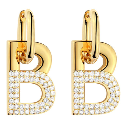 Heirloom Halo 14K Gold Plated Letters B Earrings