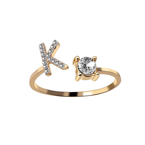 Milan Diamond Golden Letter Promise Ring