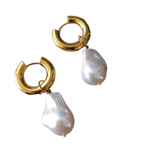 Sardinia Pearl Earrings 18k Gold/Platinum Plated